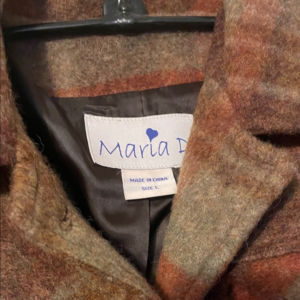 Women's Plaid Trench Coat with Belt - Picture 2 of 3